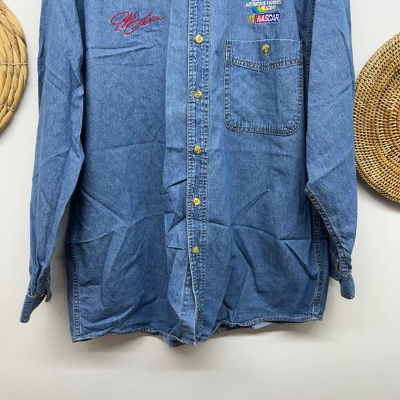 Vintage Competitors View Nascar Jeff Gordon Button Denim Button Shirt Mens Large - Picture 5 of 6